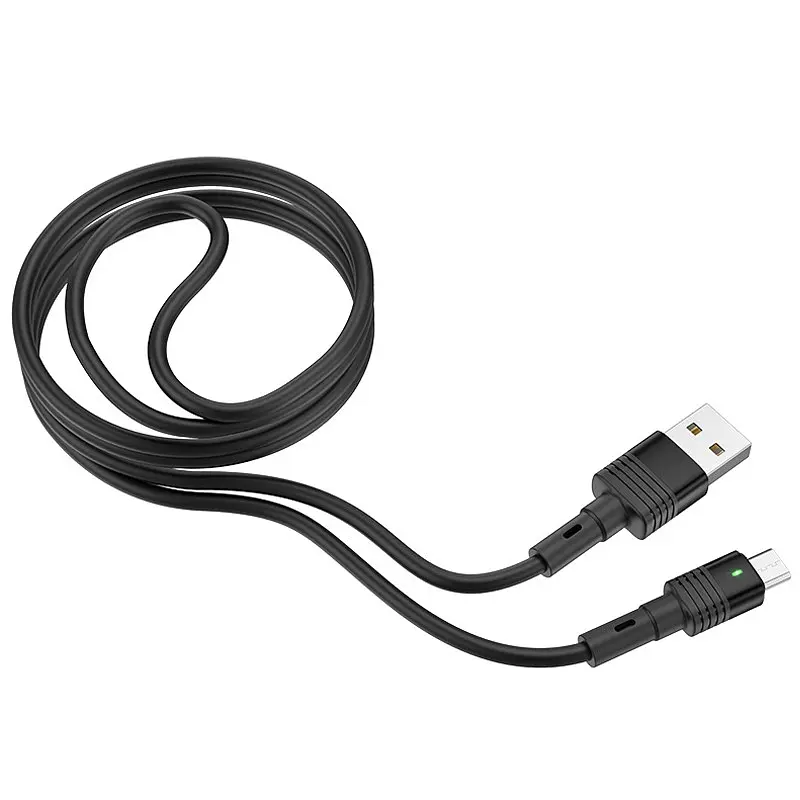 USB Cable Hoco U82 Cool Grace MicroUSB Black 1m - фото 4