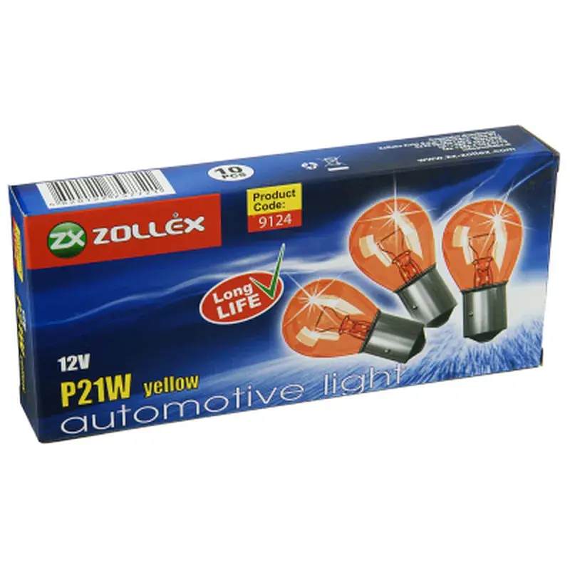 Автолампа Zollex P21W 12V жовта - фото 2