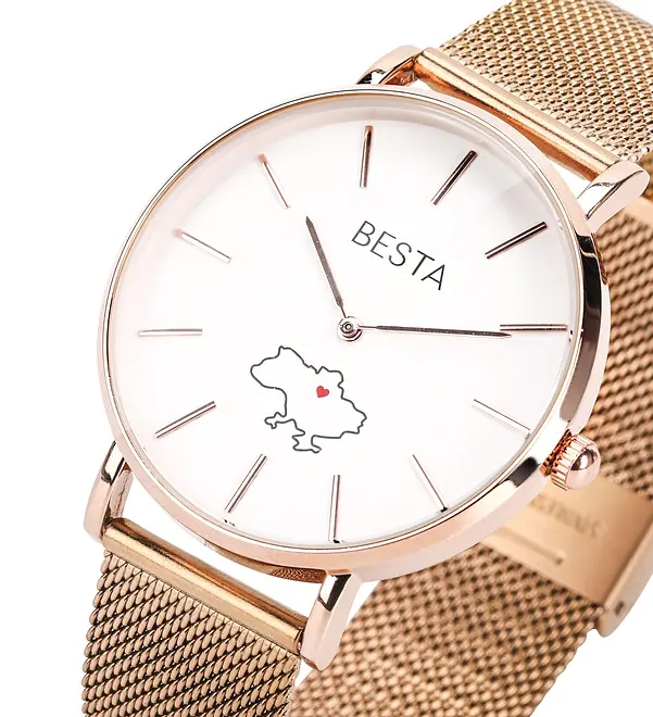 Наручний годинник жіночий Besta Love UA Rosegold Золотий (3143) - фото 2