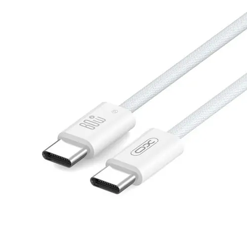 Кабель XO NB-Q273 woven style type-c to type-c charging cable 60W Білий
