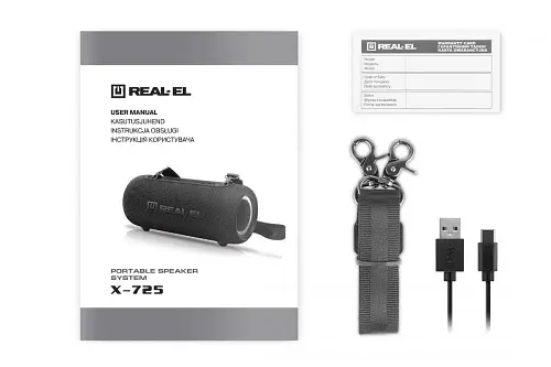 Колонка портативна 2.0 X-725 Black, 2 x 7.5 Вт REAL-EL teh0021014 - фото 9
