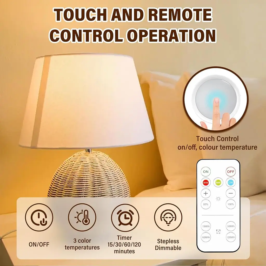 Акумуляторна лампочка TobeBright E27 з пультом дистанційного керування, батарейні лампочки для ламп, затемнення світлодіодні - фото 5