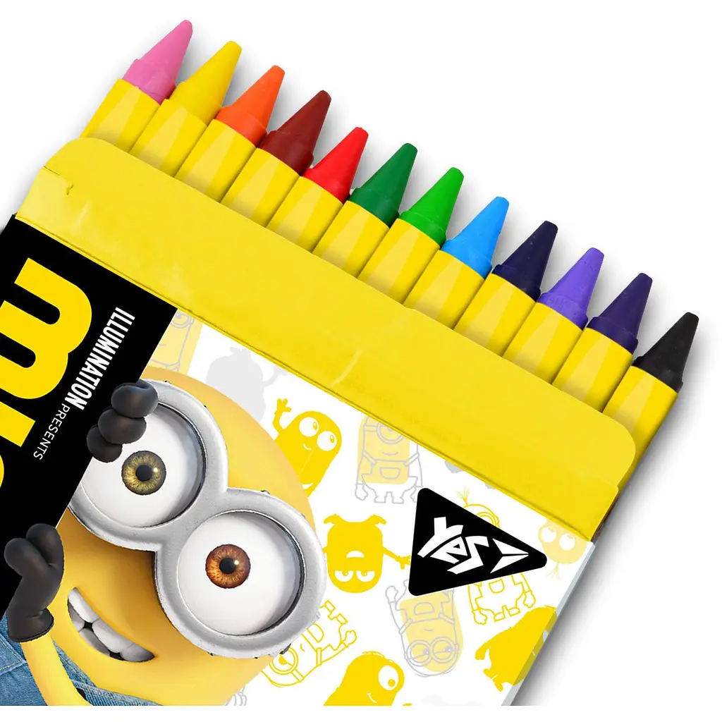 Карандаши Yes Minions, восковые, 12 цветов (590140) - фото 2