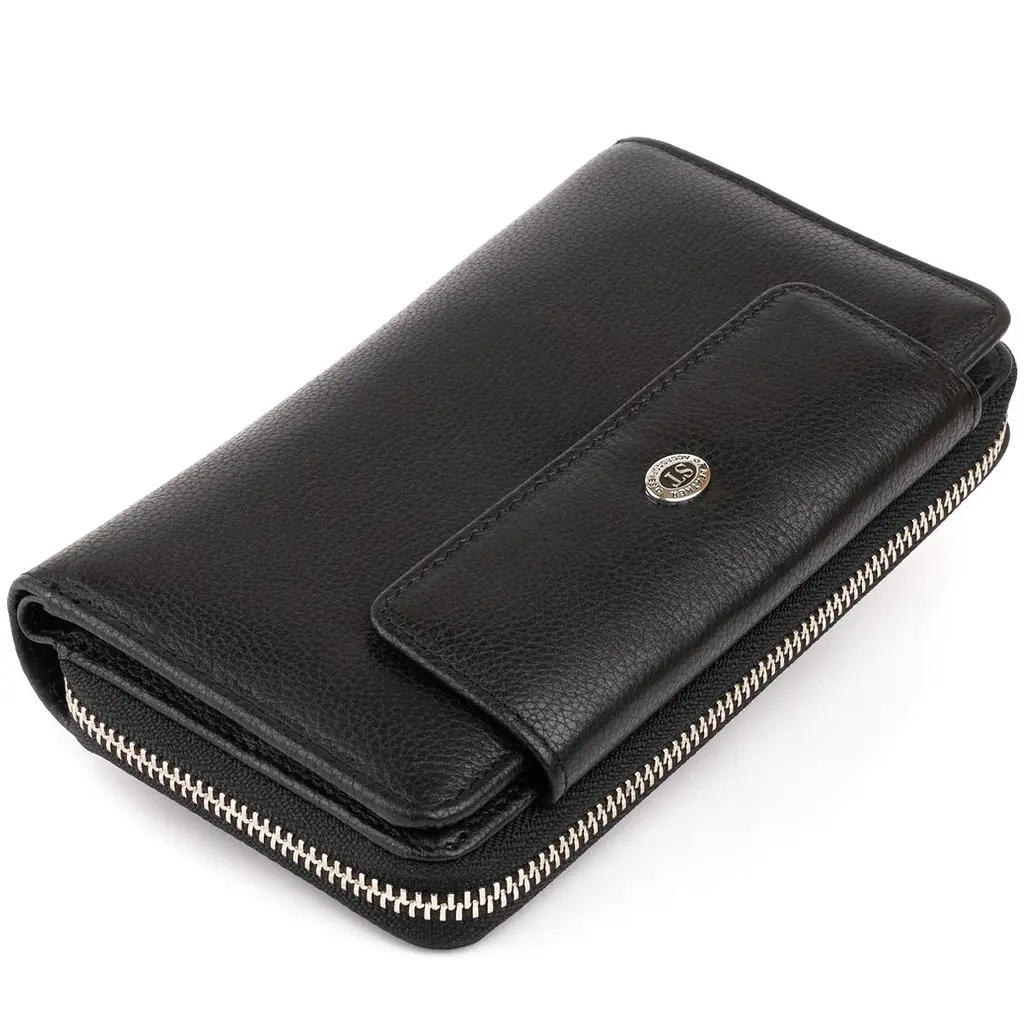 Гаманець зі шкіри на клямці ST Leather 19339 чорний - фото 5