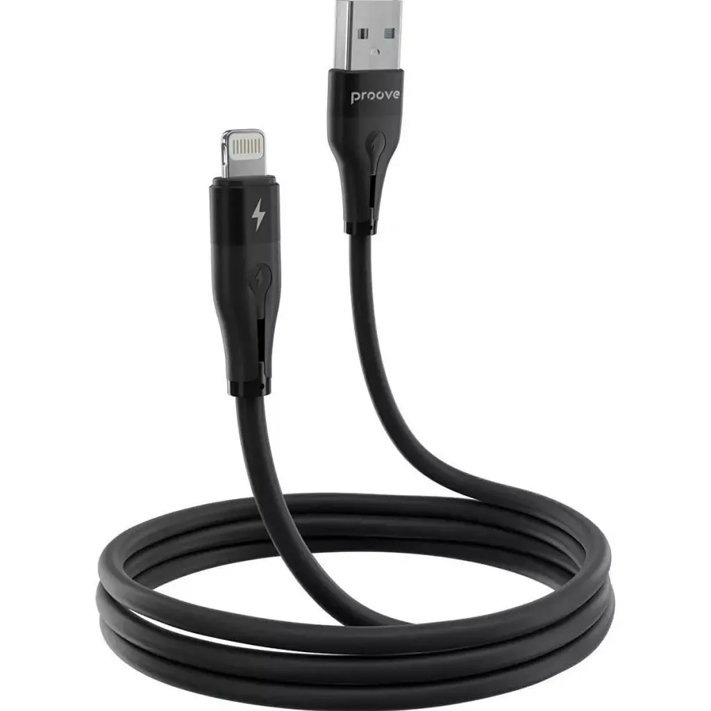 Кабель Proove Soft Silicone USB-A to Lightning 1m Black (CCSO20001101) [133328] - фото 2