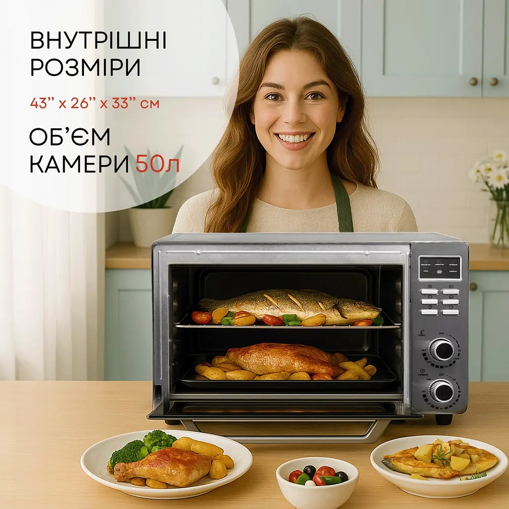 Електродуховка Liberton LEO-501Е Inox 50 л - фото 2