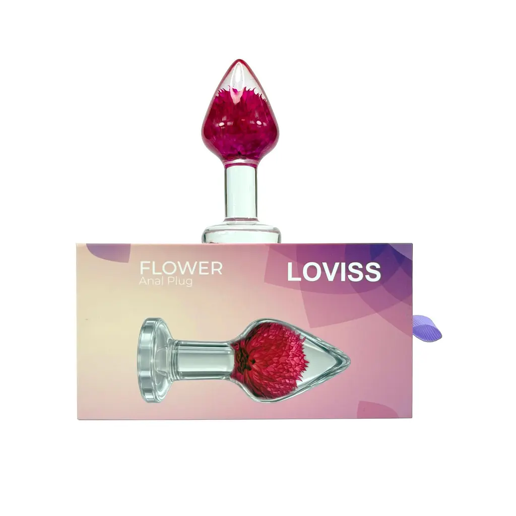 Анальна пробка Loviss Gomphrena Globosa зі справжнім амарантом усередині - фото 3