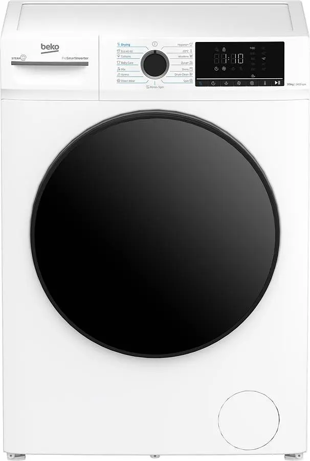 Beko Прально-сушильна машина Beko фронтальна, 7(5)кг, 1400, D, 52см, дисплей, інвертор, пара, білий