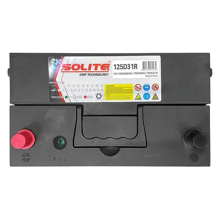 Аккумулятор Solite 6СТ-95Ah 125D31R ASIA (+/-) 780CCA 305 x 173 x 225 мм - фото 4