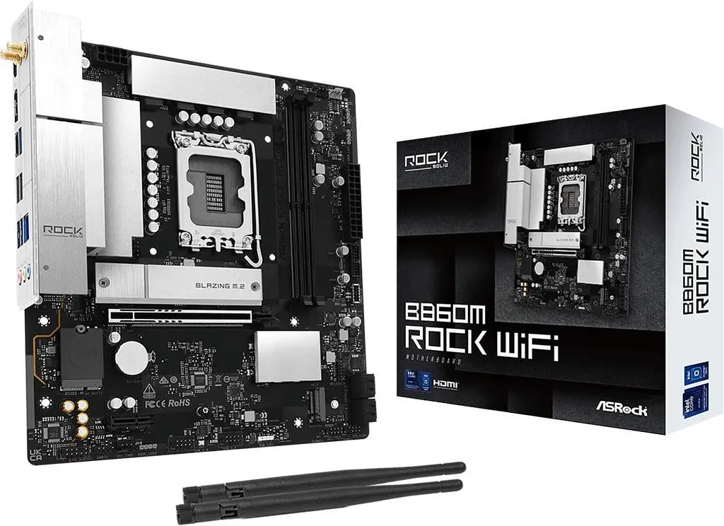 Материнська плата ASRock B860M ROCK WIFI (B860M ROCK WIFI) (Socket 1851, Intel B860, Micro-ATX) - фото 4