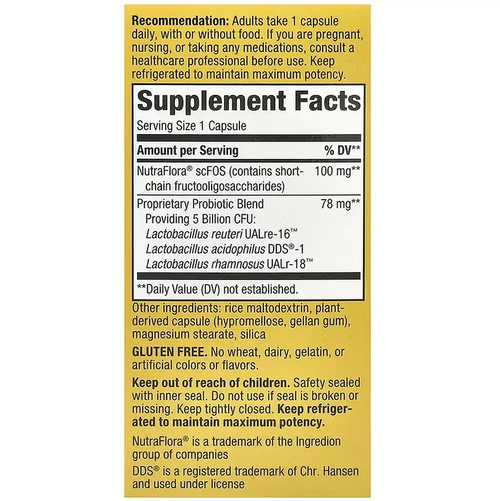 Комплекс пробіотиків Nature's Way Primadophilus Reuteri Probiotic 30 веганських капсул - фото 3