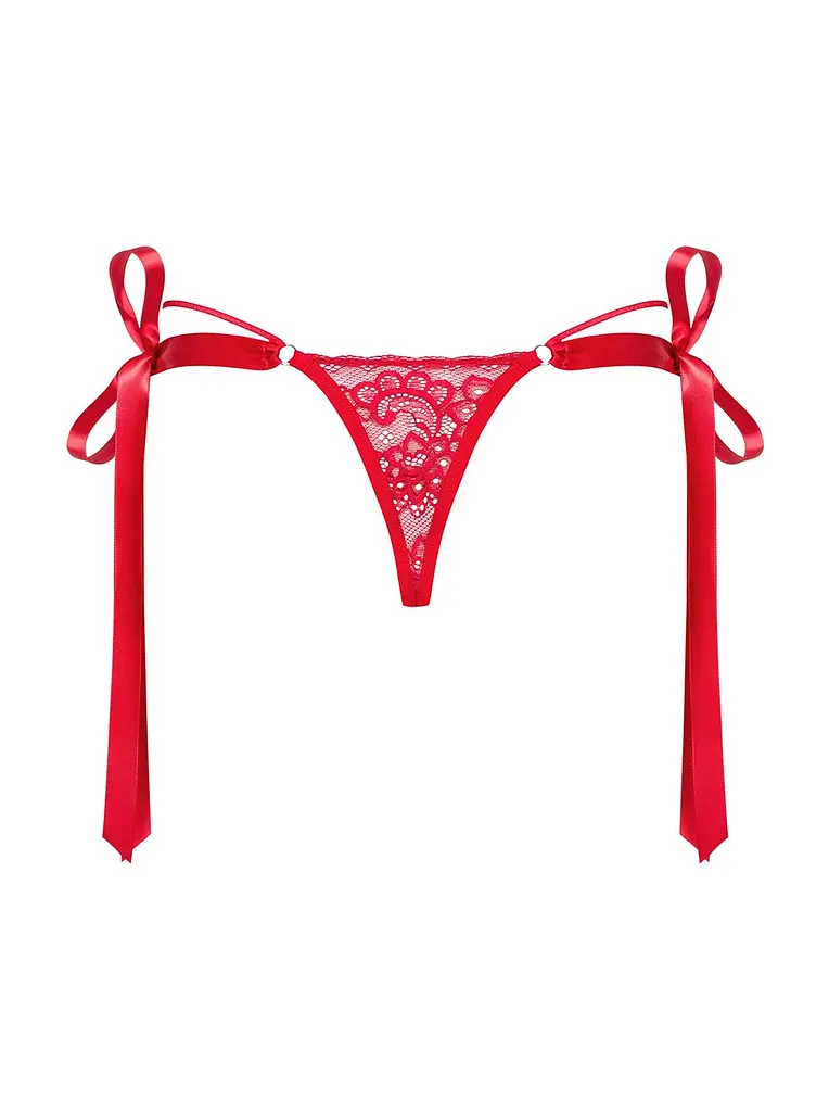 Эротические стринги Obsessive Lovlea L/XL красный - фото 7