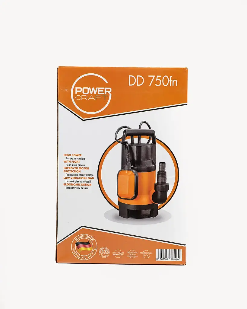 Насос занурювальний дренажний Powercraft DD 750fn для брудної води (157546) - фото 7