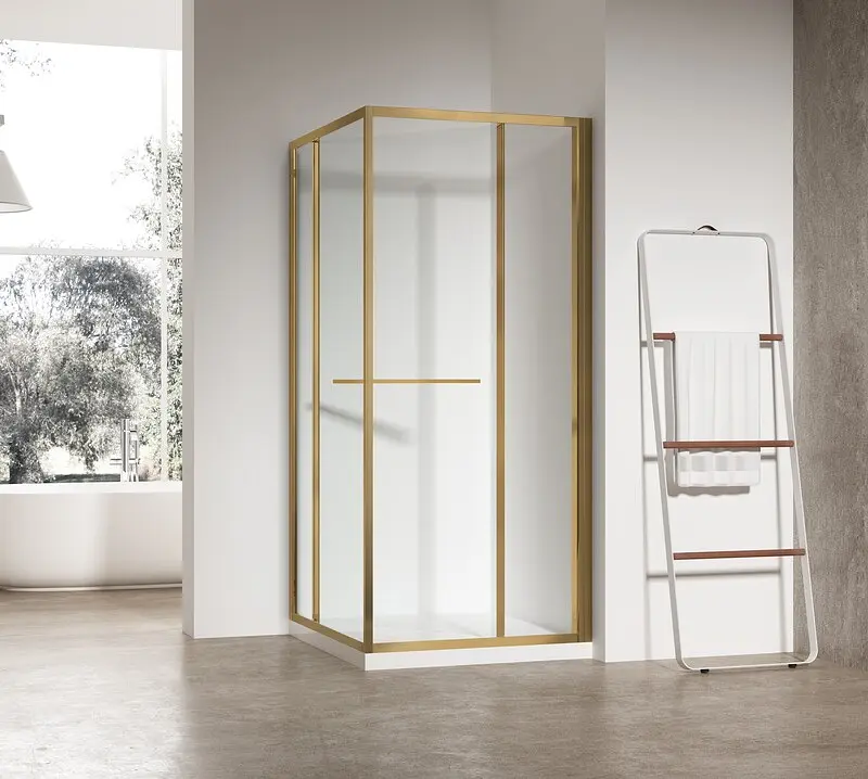 Душова кабіна без піддону Koer Sr SC09-90x90x200-L-TR-12 прозоре скло Easy Clean 6мм Матове золото KR5684, Золотий, прозорий, золотий - фото 5