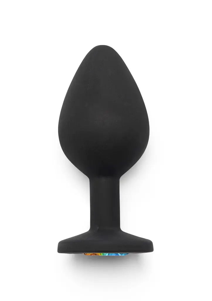 Анальна пробка з райдужним кристалом в основі Toy Joy Rainbow Booty Jewel Medium, 8х3.5 см, M - фото 2