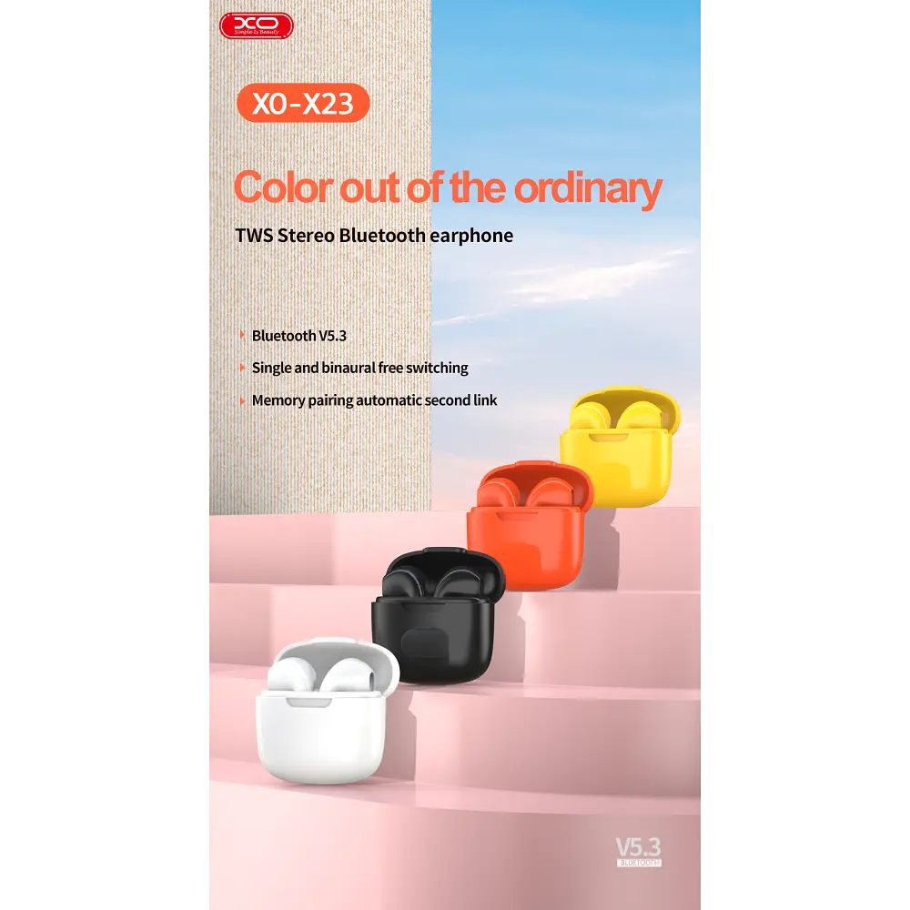 Bluetooth Стерео Гарнітура XO-X23 TWS Помаранчевий - фото 3