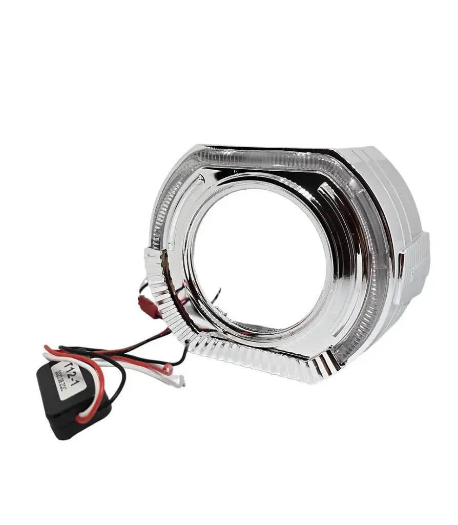 LED Маска Ангельські очі 3" D76 мм 12V 6000K BMW Білий Світло Хром Sport-L 2 шт. - фото 2