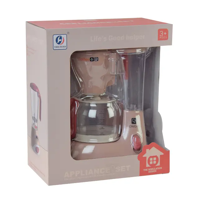 Кофеварка YH129-2C/2S на батарейках, свет, звук, в коробке (6982005400280) Бежевый - фото 2