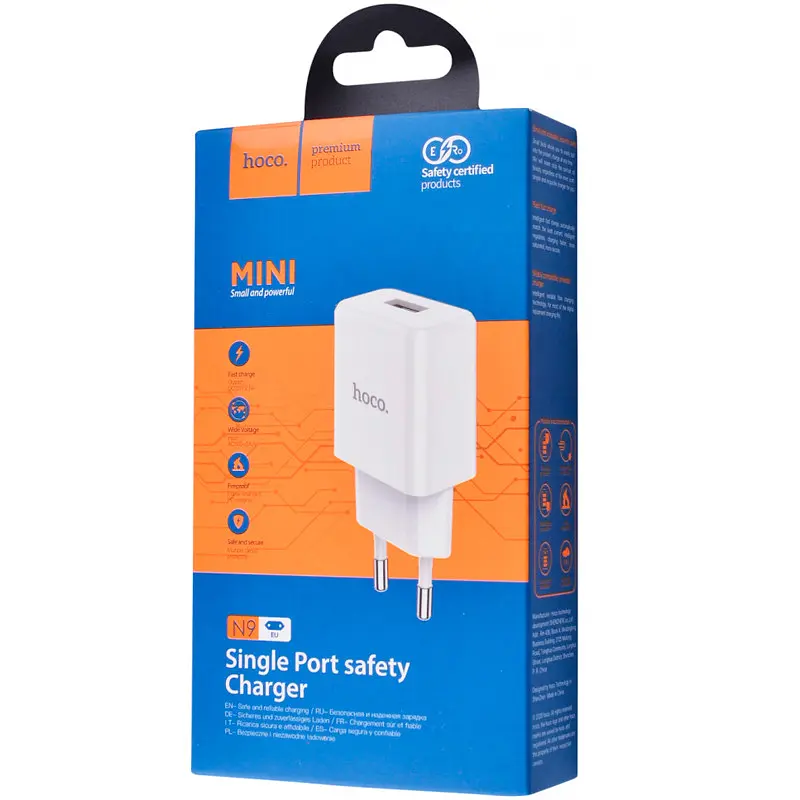 Мережевий зарядний пристрій 1 USB Hoco N9 2.1 A White - фото 3