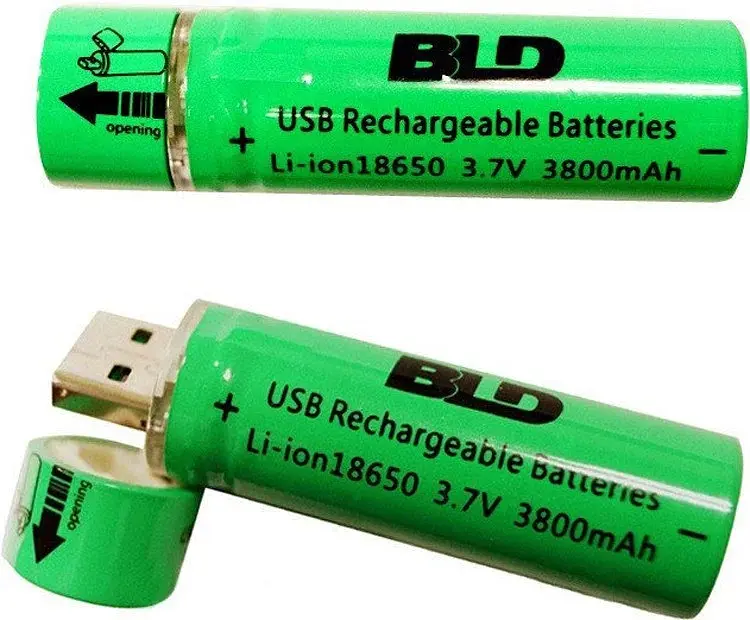Акумулятор 18650 (BLD Li-ion 3.7v 3800mah Green) АКБ батарея з USB зарядкою для ліхтарика, вейпа (ST) - фото 3
