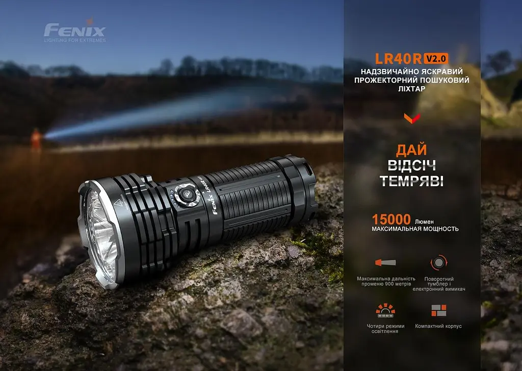 Фонарь ручной Fenix LR40R V2.0 - фото 7