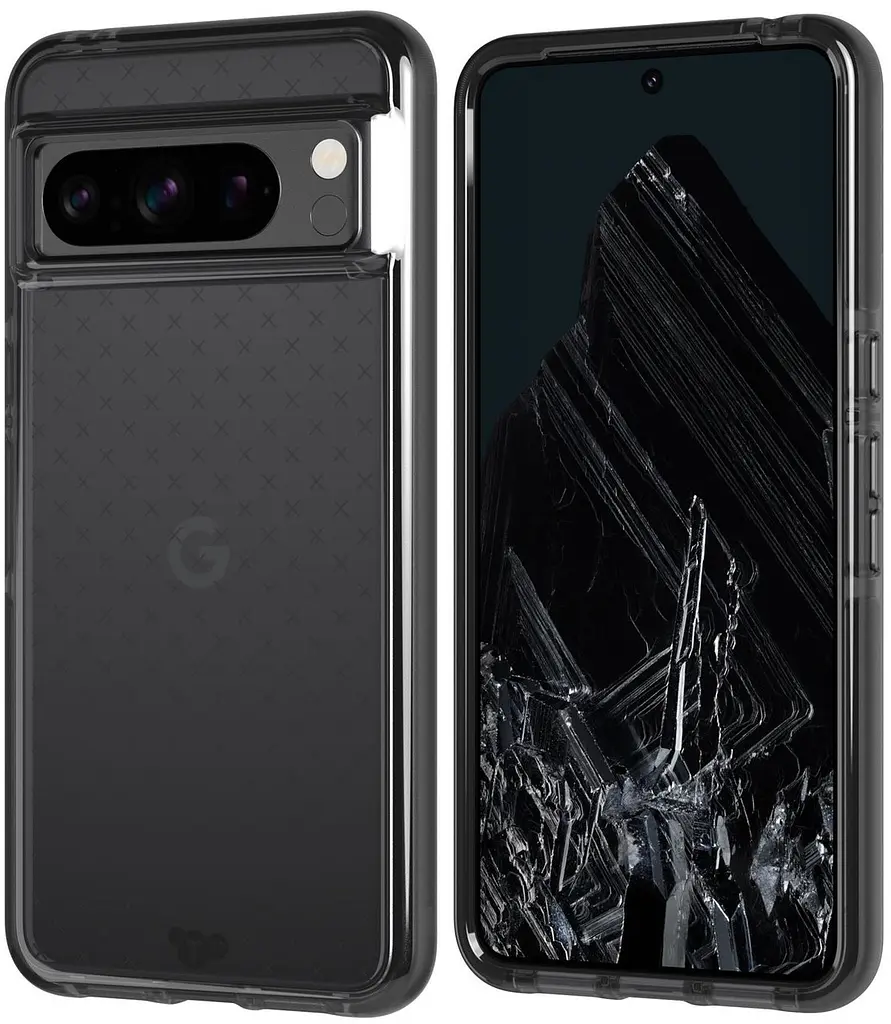 Оригінальний протиударний силіконовий чохол Tech21 Evo Check для Google Pixel 8 Pro Smokey Black - фото 9