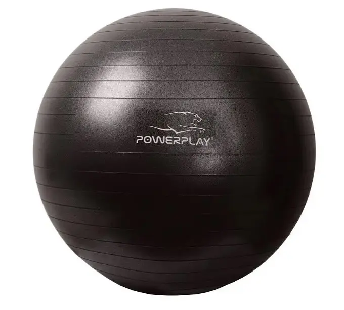 М'яч для фітнесу (фітбол) PowerPlay 4001 Ø65 cm Gymball Чорний + помпа (PP_4001_65_Black) - фото 2