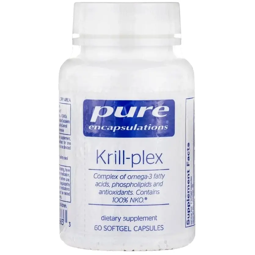 Омега-3 жирные кислоты фосфолипиды антиоксиданты Pure Encapsulations Krill-plex 1000 мг 60 капсул (PE-00683) - фото 2