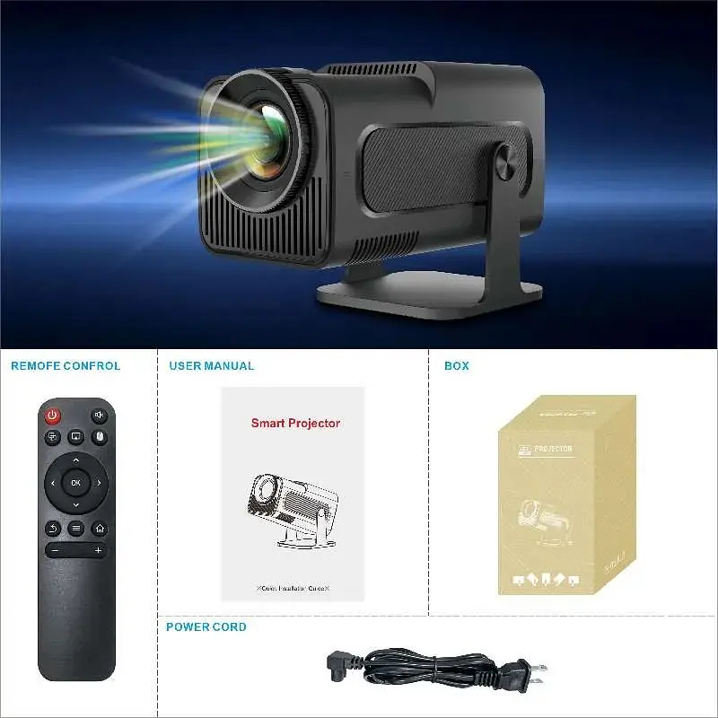 Проектор H96 max HY320 LED LCD Full HD 230 AL16:9 Android 11.0 HDMI Wi-Fi Bluetooth сірий - фото 3