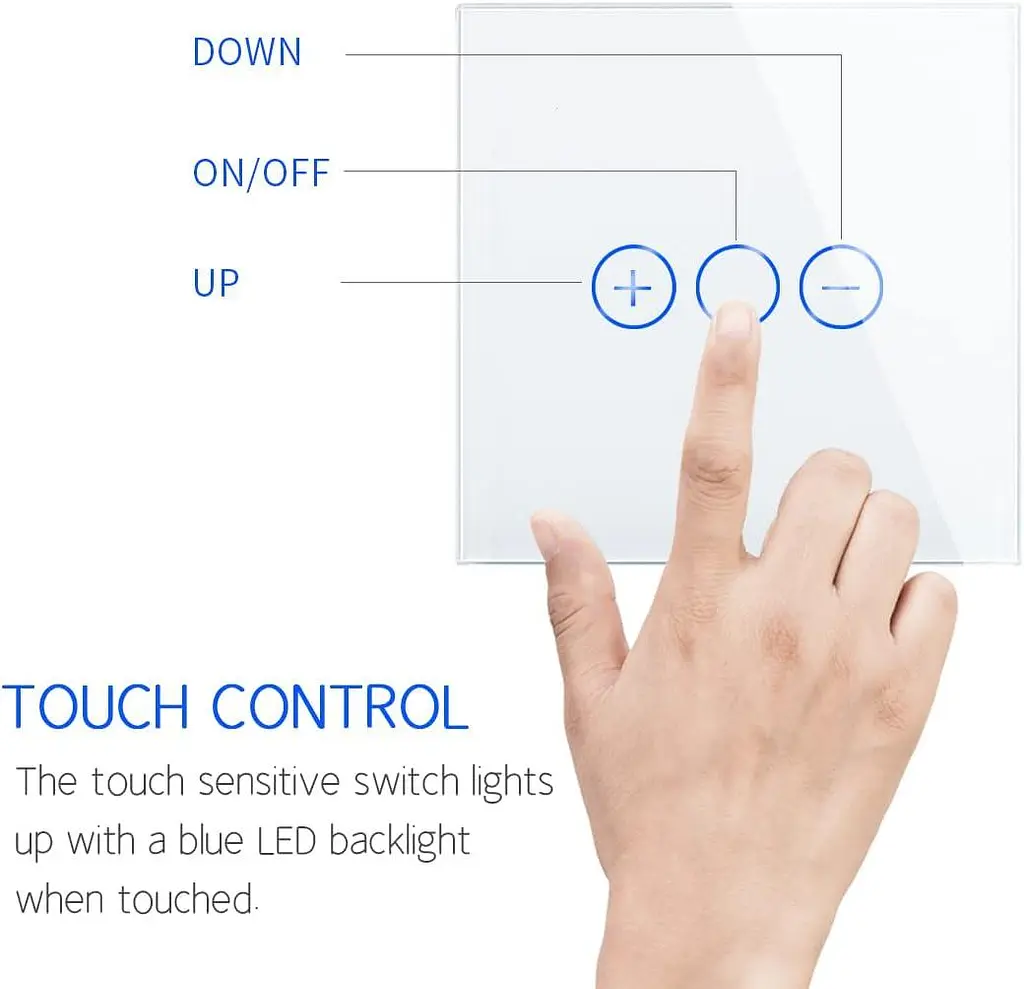 Переключатель CNBINGO WLAN для затемняемых светодиодных ламп — Smart Touch Light Switch Работает с Alexa, Google Assistant - фото 3