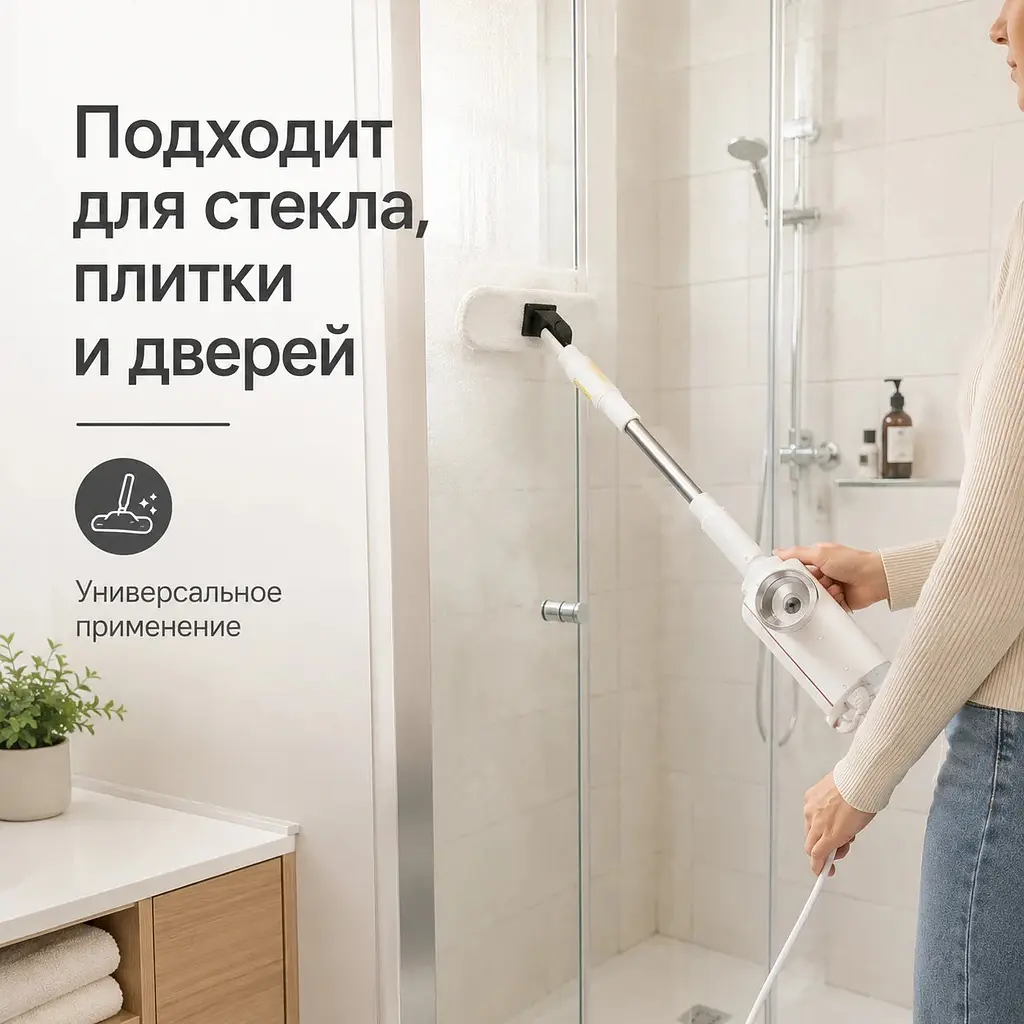 Ручний пароочисник AND 232 6 в 1 • Парова швабра для підлоги, плитки, скла, кухні та ванної з насадками - фото 2