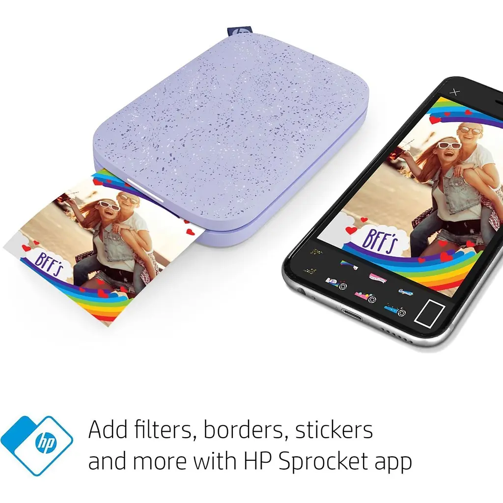 Портативний фотопринтер HP Sprocket 2x3 Purple (HPISPPR) [141286] - фото 5