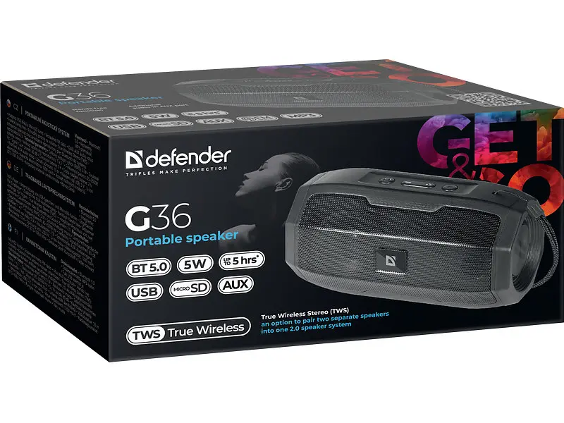 Портативна акустика Defender G36 Black (65036) - фото 6