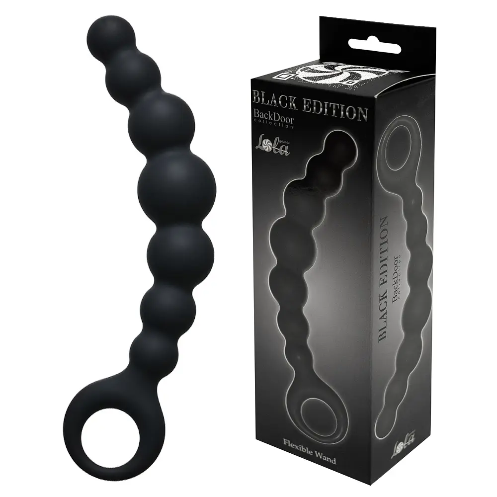 Анальні намиста Lola Games Black Edition 18 см (чорний) - фото 3