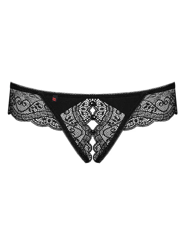 Сексуальні стрінги Obsessive Miamor Crotchless XXL чорний - фото 4