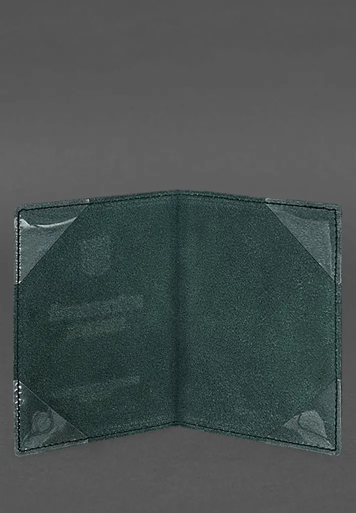 Шкіряна обкладинка для військового квитка (під військово-обліковий документ) 7.4 А5 зелена - фото 3