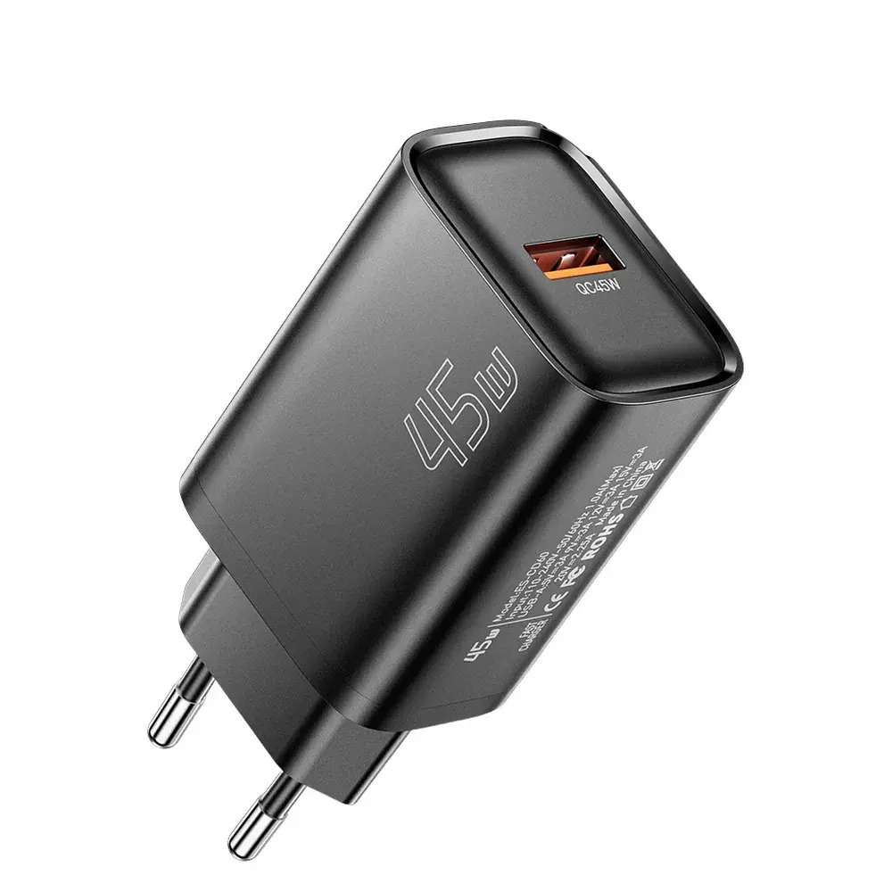 Зарядний пристрій Essager USB-A QC3.0 45W black (ECT45W-RPB01-Z)