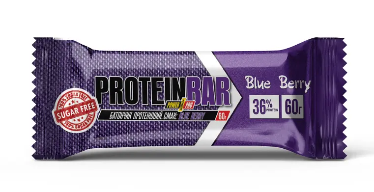 Протеїнові батончики Power Pro 36% Sugar Free — 20 × 60 г Blue berry