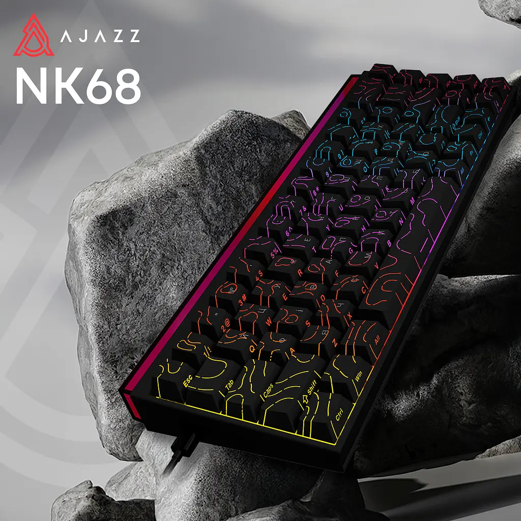 Клавіатура Ajazz NK68 Red Switch Black USB-C (NK68-R-S-B) - фото 6