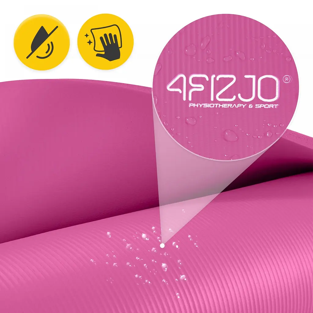 Килимок (мат) спортивний 4FIZJO NBR 180 x 60 x 1.5 см для йоги та фітнесу Pink (P-5905973405669) - фото 9