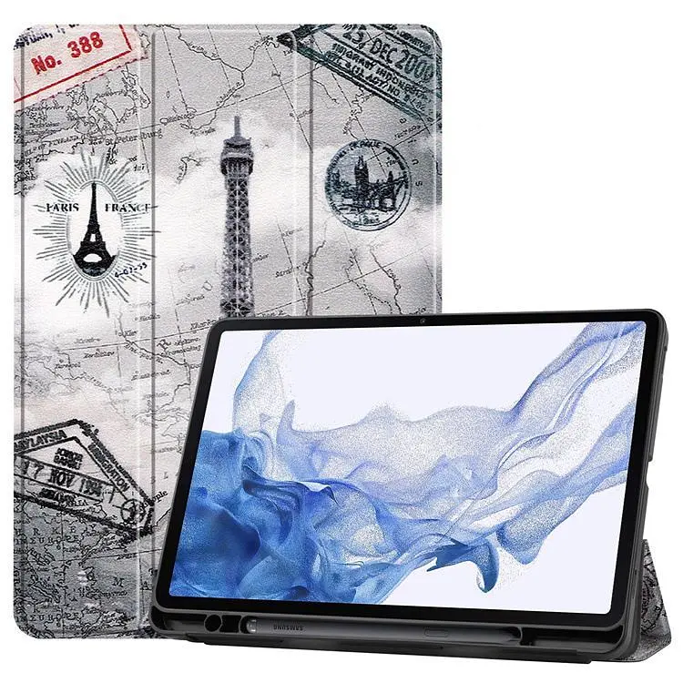Чохол SlimTPU Spen holder Samsung Galaxy Tab S9/S9 FE/S10 FE 10.9 Ейфелева Вежа - фото 6