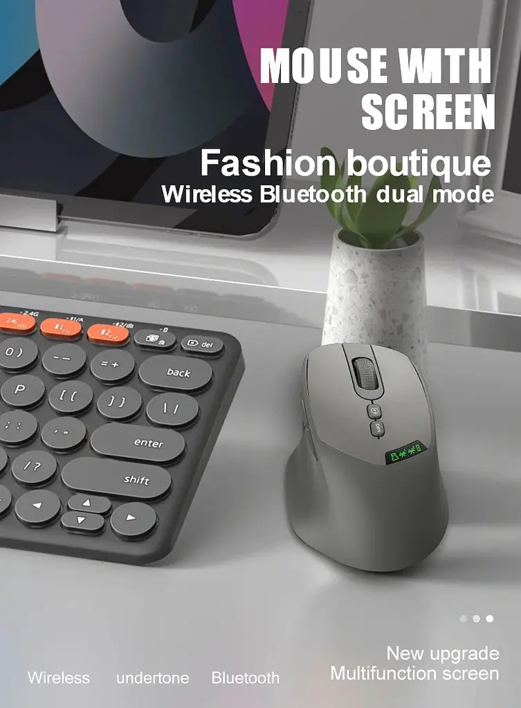 Миша бездротова 2 режимна Apayado T02 Pro Dual Mode Wireless Mouse сіра - фото 5