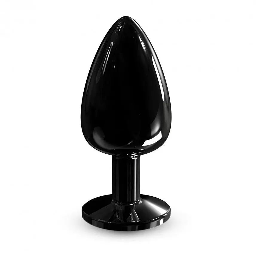 Металева анальна пробка з прикрасою у вигляді кристала Dorcel - Diamond Plug, чорна L
