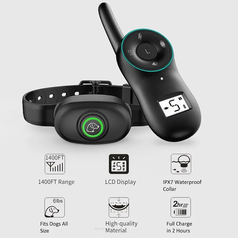 Электронный ошейник дрессировочный для средних собак с 3-мя видами воздействия PET dog 400, черный ошейник (100994) - фото 2