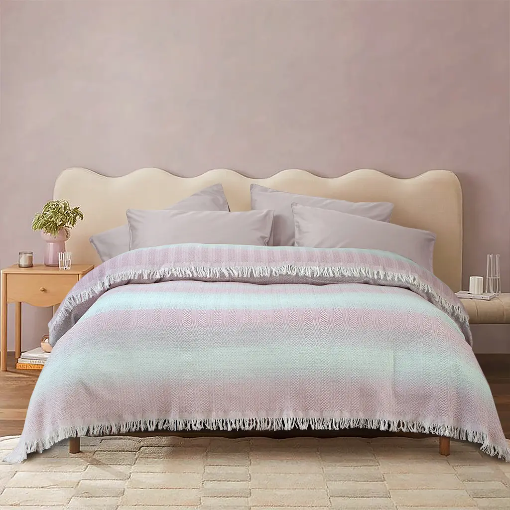 Покрывало Lotus Home - Lagos розовый/мятный 230x240 - фото 2