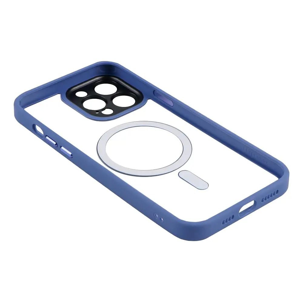 Чохол Creative TPU PC Metal Calais MagSafe Apple iPhone 15 Pro Max Light Blue - фото 4