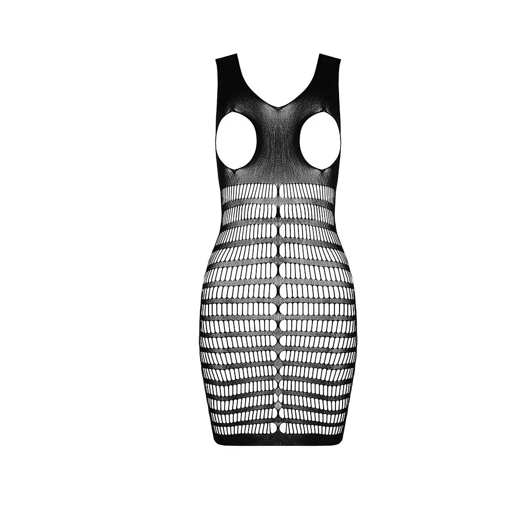 Бодістокінг-сукня з відкритими грудями Passion BS092 black - фото 3