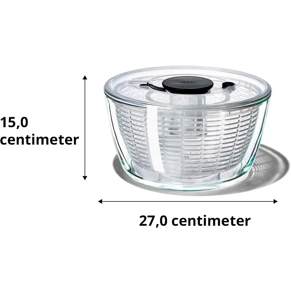 Сушка для зелені, овочів та фруктів OXO Good Grips Glass Salad Spinner (11262700) - фото 4