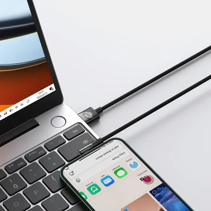 Дата кабель USB 2.0 AM to Lightning 2.0m 2.4A 90° corner black Baseus (CAVP000101) - фото 8