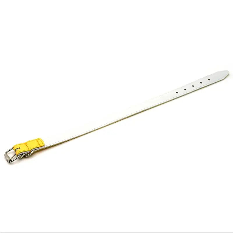 Ошейник для собак Zoo-hunt ОД Краски кожаный двойной желтый 2,0/33-41 см - фото 3